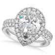 Lab Diamond Pear-Cut Halo Bridal Set 14K White Gold (2.78ct)