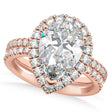 Moissanite & Diamonds Pear-Cut Halo Bridal Set 14K Rose Gold (2.71ct)