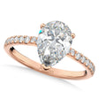 Pear Cut Diamond Engagement Ring 14K Rose Gold (2.21ct)