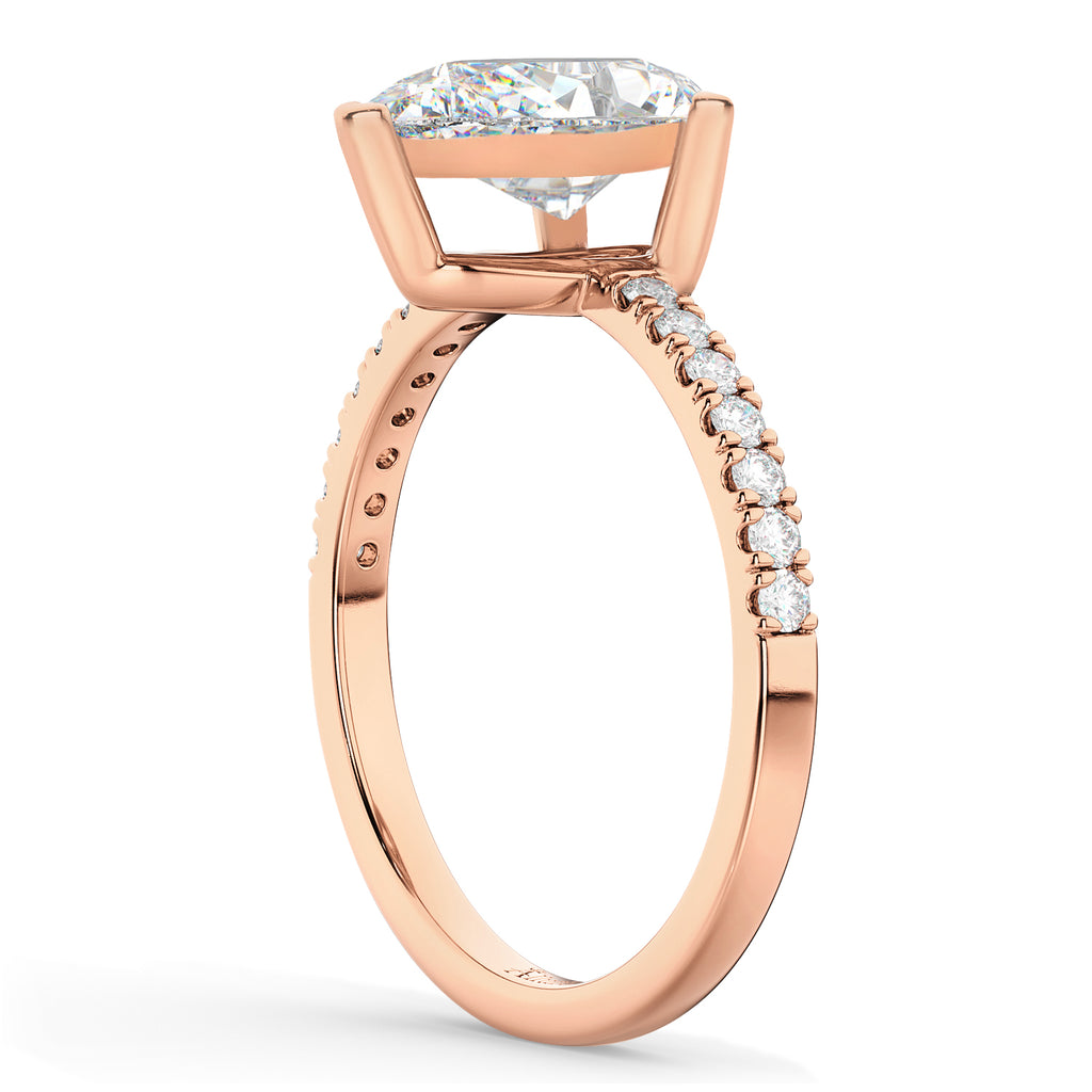 Pear Cut Diamond Engagement Ring 14K Rose Gold (2.21ct)