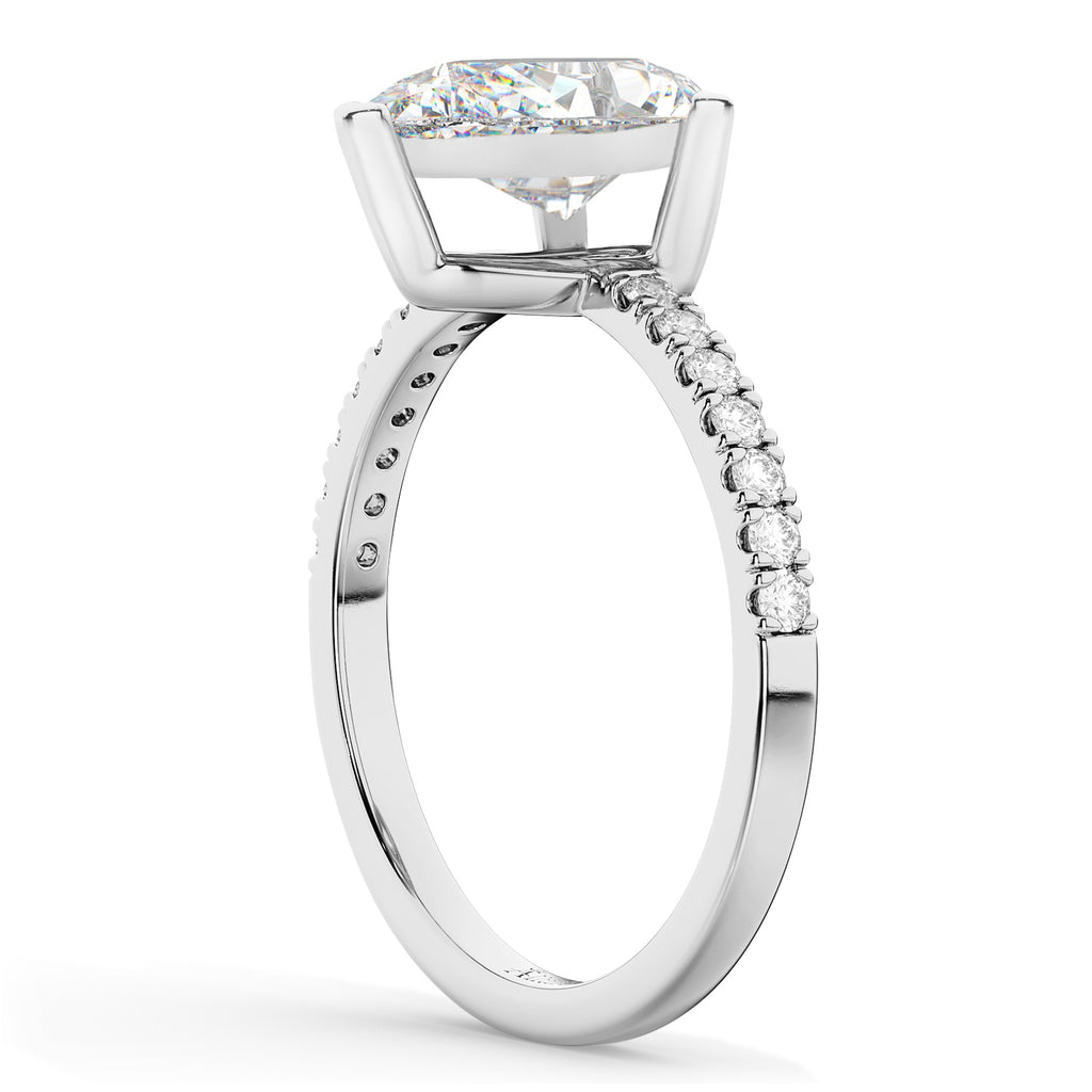 Pear Cut  Lab Diamond Engagement Ring 14K White Gold (2.21ct)