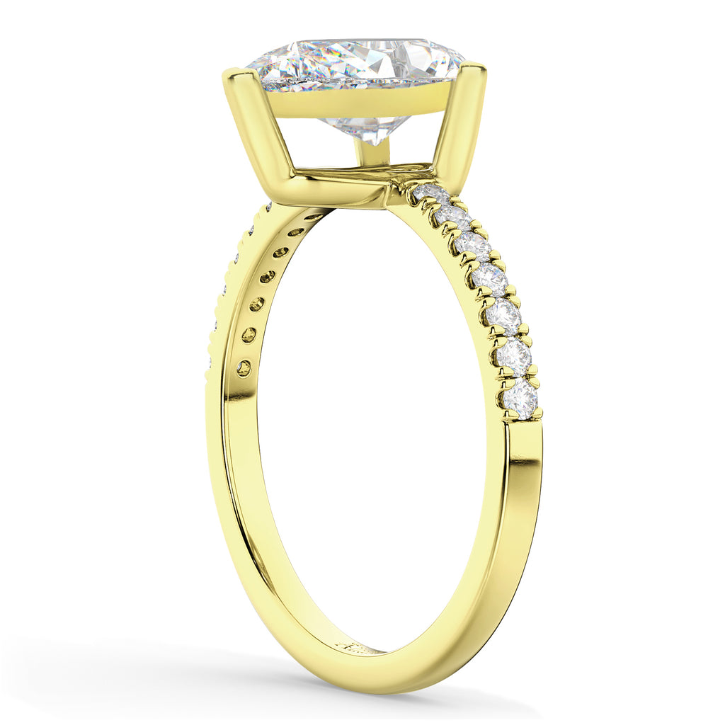 Pear Cut Lab Diamond Engagement Ring 14K Yellow Gold (2.21ct)