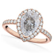 Pear Salt & Pepper Diamond & Diamond Engagement Ring 14K Rose Gold (2.51ct)