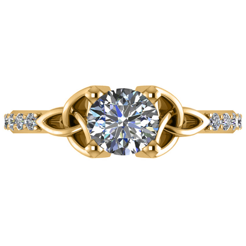 Luxe Diamond Celtic Knot Engagement Ring 14K Yellow Gold 0.16ct