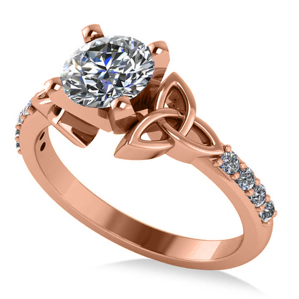 Luxe Lab Grown Diamond Celtic Knot Engagement Ring 18k Rose Gold 0.16ct