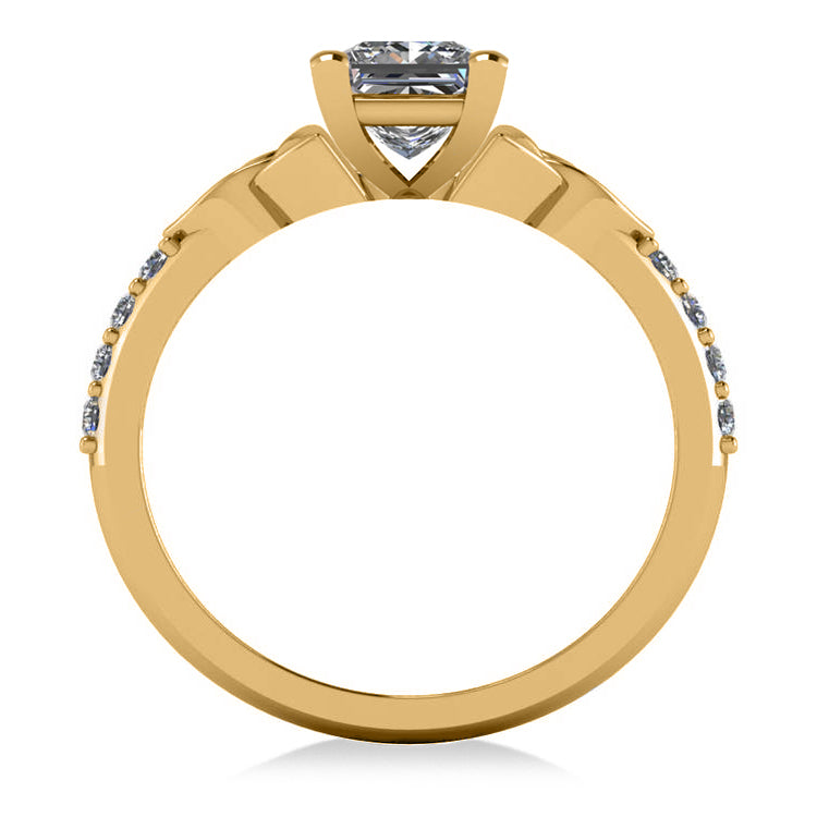 Princess Cut Diamond Celtic Knot Engagement Ring 18k Yellow Gold 1.00ct