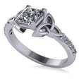 Princess Cut Lab Diamond Celtic Knot Engagement Ring  Palladium 1.00ct