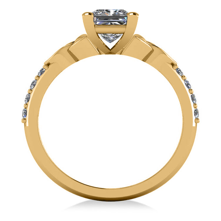 Princess Cut Diamond Celtic Knot Engagement Ring 18k Yellow Gold 1.50ct