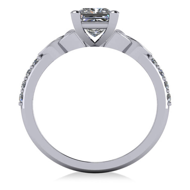 Princess Cut Lab Diamond Celtic Knot Engagement Ring  Platinum 1.50ct