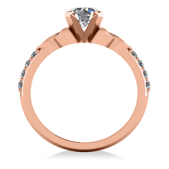Round Lab Diamond Celtic Knot Engagement Ring 14K Rose Gold 0.75ct
