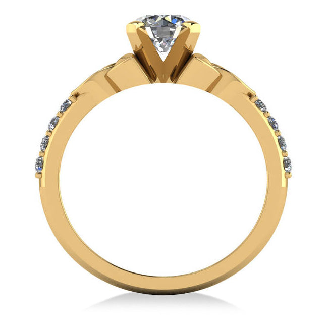 Round Lab Diamond Celtic Knot Engagement Ring 18k Yellow Gold 0.75ct