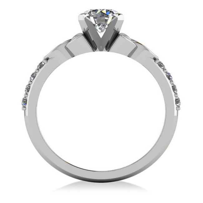 Round Lab Diamond Celtic Knot Engagement Ring  Platinum 0.75ct