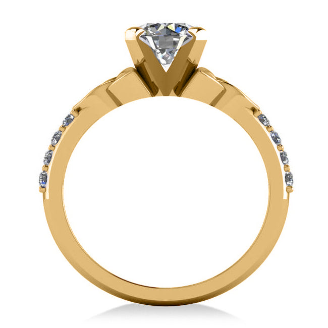 Round Lab Diamond Celtic Knot Engagement Ring 14K Yellow Gold 1.00ct