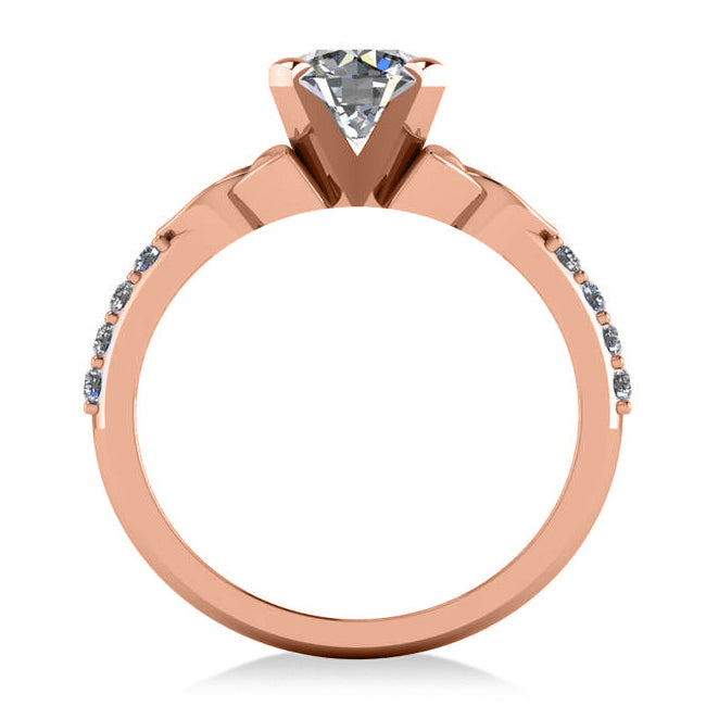 Round Lab Diamond Celtic Knot Engagement Ring 18k Rose Gold 1.00ct