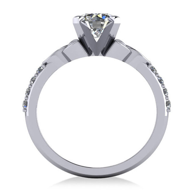 Round Lab Diamond Celtic Knot Engagement Ring  Platinum 1.00ct
