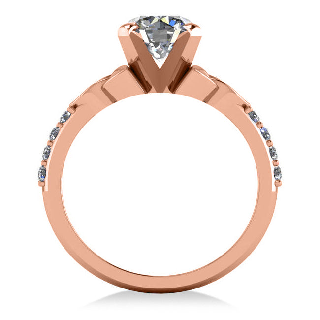 Round Lab Diamond Celtic Knot Engagement Ring 14K Rose Gold 1.50ct