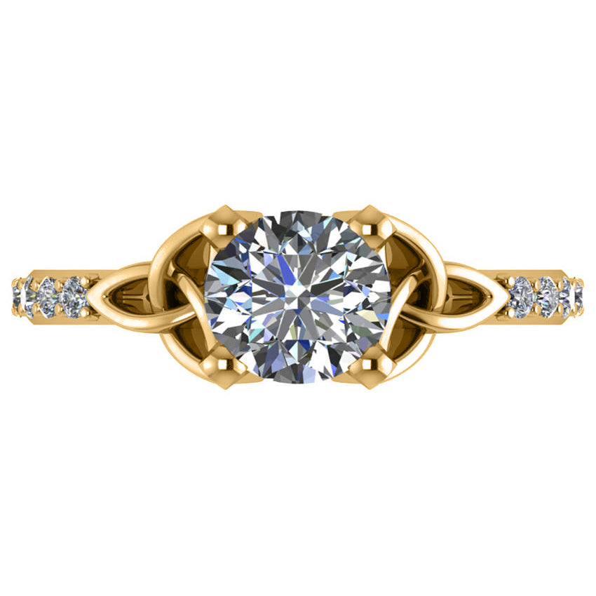 Round Diamond Celtic Knot Engagement Ring 14K Yellow Gold 1.50ct