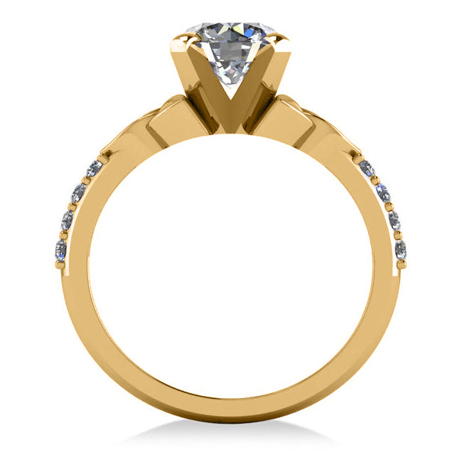 Round Diamond Celtic Knot Engagement Ring 18k Yellow Gold 1.50ct