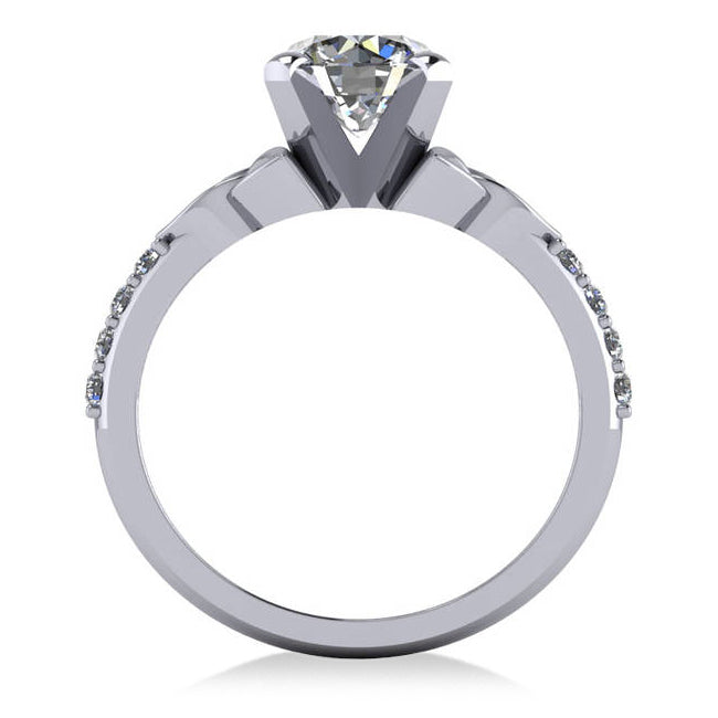 Round Lab Diamond Celtic Knot Engagement Ring  Palladium 1.50ct