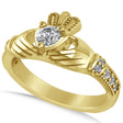 Lab Diamond Claddagh Engagement Ring in 14k Yellow Gold (0.42ct)