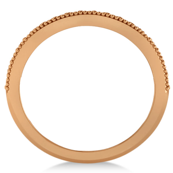 Diamond Accented Contoured Wedding Band in 14k Rose Gold (0.29ct)