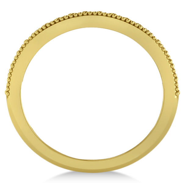 Diamond Accented Contoured Wedding Band in 14k Yellow Gold (0.29ct)
