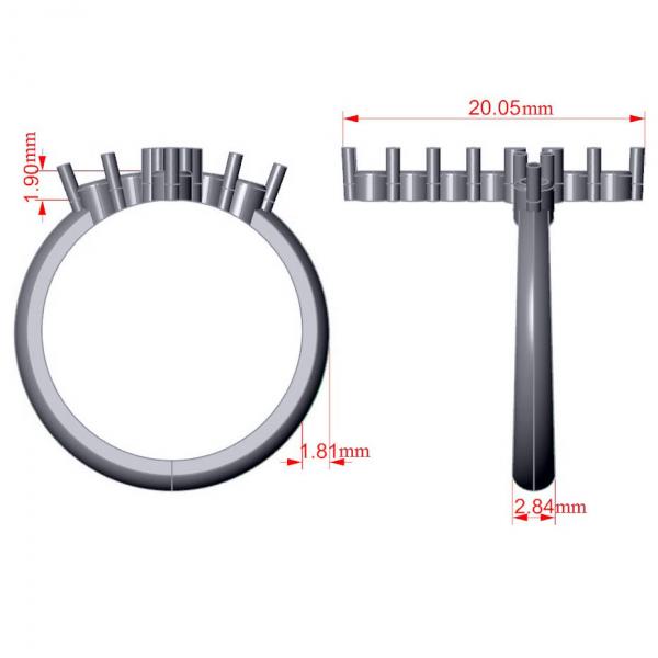 Large Religious Cross Round-Cut Diamond Ring 14k White Gold (0.55ct)