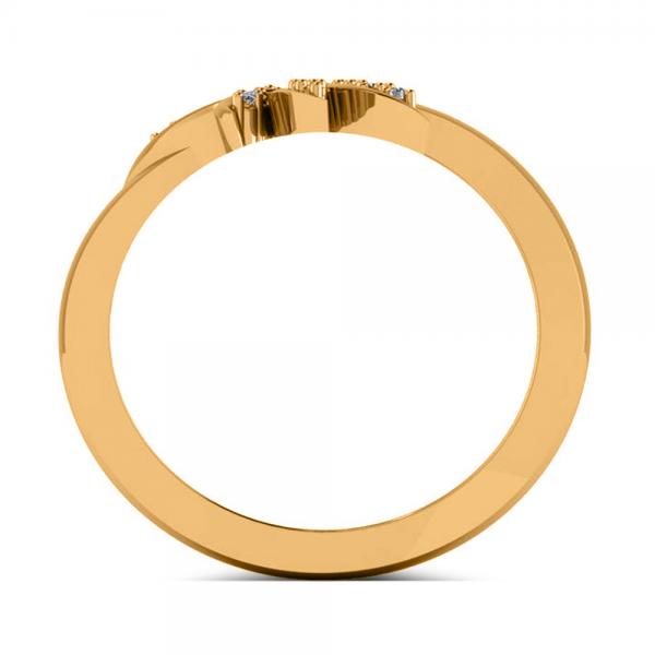 Diamond Accented Palm Tree Fashion Ring in 14k Yellow Gold (0.12ct)