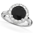 Round Lab Black Lab Diamond & Lab Diamond Engagement Ring 14K White Gold (3.20ct)