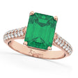 Emerald-Cut Emerald & Diamond Engagement Ring 14k Rose Gold (5.54ct)