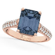 Emerald-Cut Gray Spinel & Diamond Ring 18k Rose Gold (5.54ct)