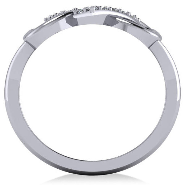 Infinity Heart Diamond Accented Fashion Ring 14k White Gold (0.17ct)