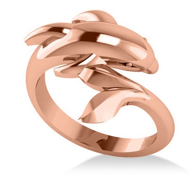 Summertime Dolphin Fashion Ring 14k Rose Gold