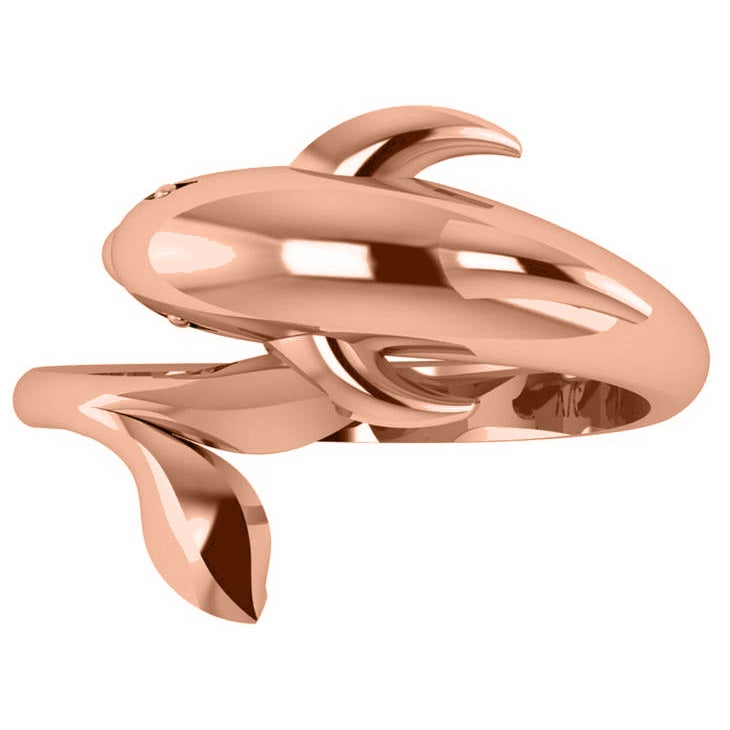 Summertime Dolphin Fashion Ring 14k Rose Gold