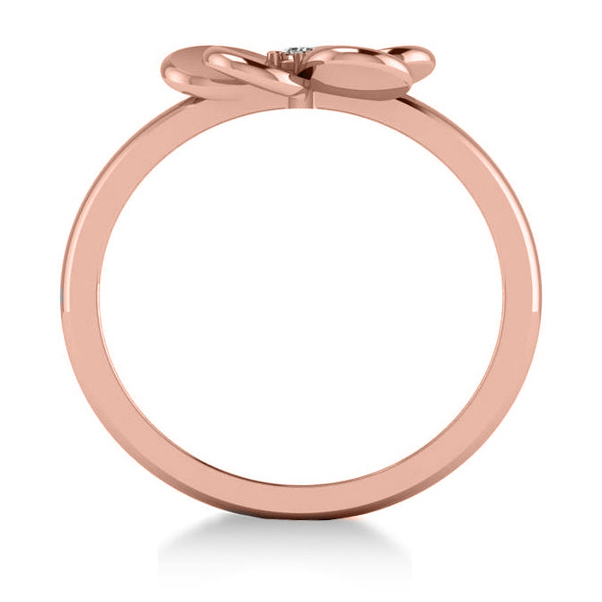 Diamond Flower Ladies Fashion Ring 14k Rose Gold (0.03ct)