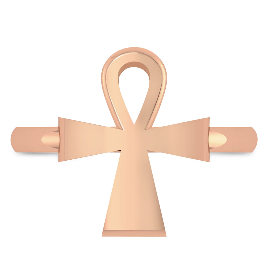 Ankh Egyptian Cross Ring 14K Rose Gold