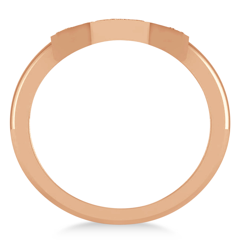 Diamond Ankh Egyptian Cross Ring 14K Rose Gold (0.31ct)