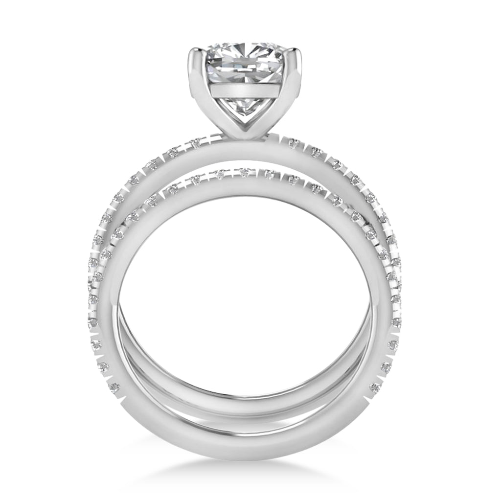 Diamond Cushion-Set Semi-Eternity Bridal Set 14K White Gold (2.66ct)