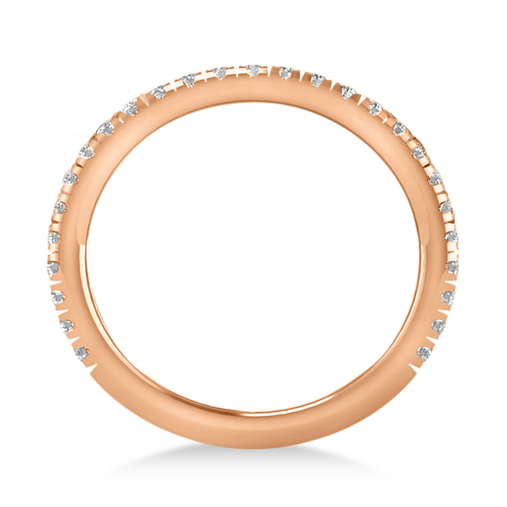 Diamond Semi-Eternity Ring Wedding Band 18k Rose Gold (0.41ct)