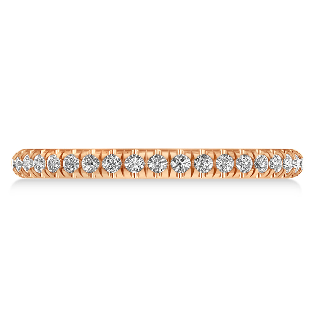 Lab Diamond Semi-Eternity Ring Wedding Band 18k Rose Gold (0.41ct)