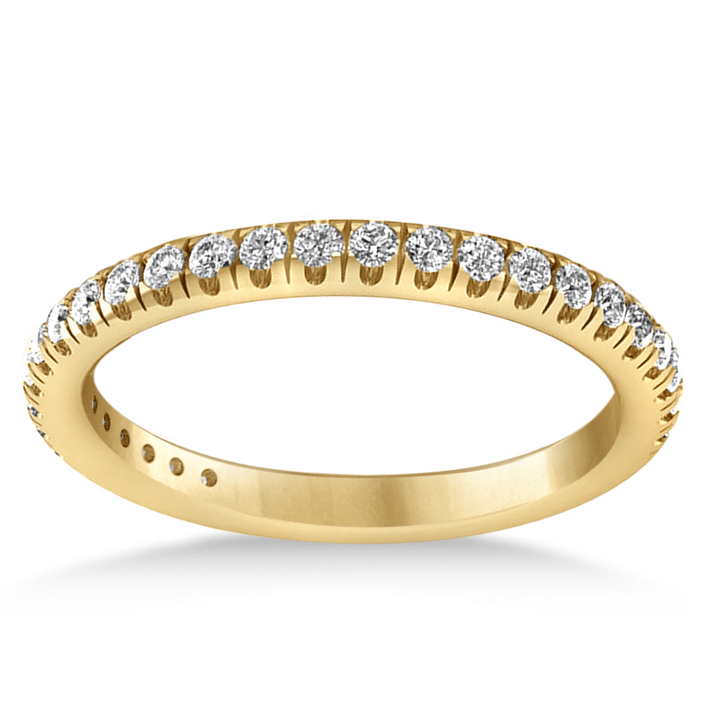 Lab Diamond Semi-Eternity Ring Wedding Band 18k Yellow Gold (0.41ct)