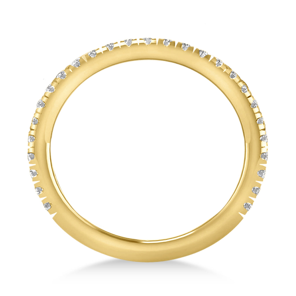Lab Diamond Semi-Eternity Ring Wedding Band 18k Yellow Gold (0.41ct)
