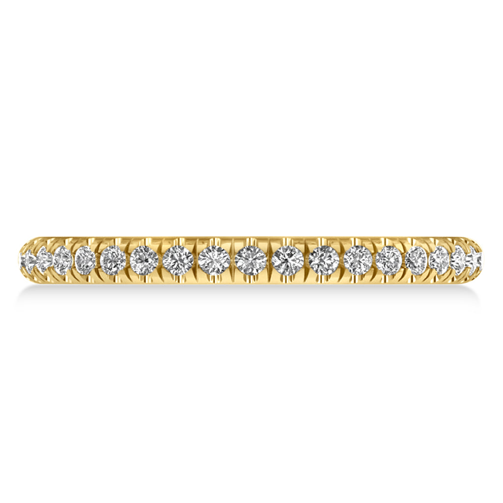 Lab Diamond Semi-Eternity Ring Wedding Band 18k Yellow Gold (0.41ct)
