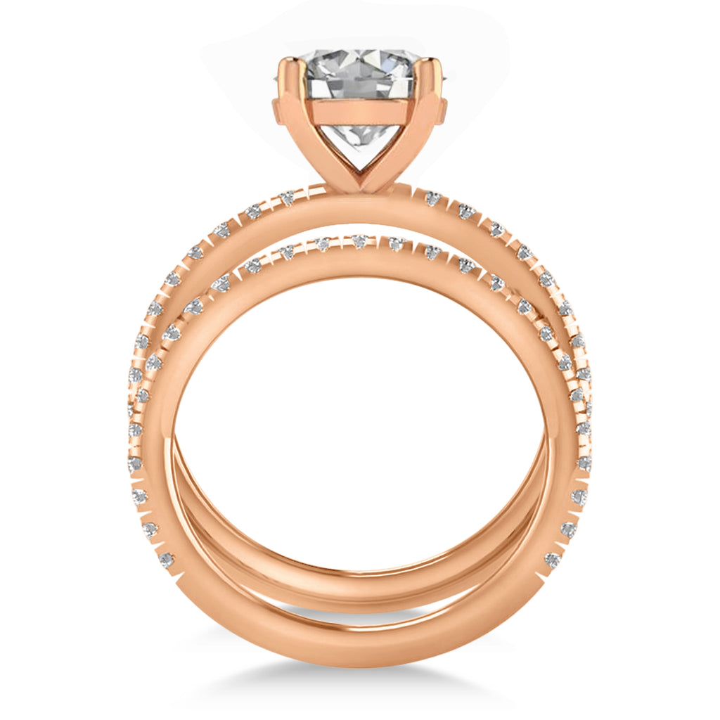 Diamond Round-Set Semi-Eternity Bridal Set 14k Rose Gold (2.62ct)