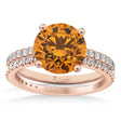 Citrine & Diamond Round-Set Semi-Eternity Bridal Set 18k Rose Gold (2.42ct)