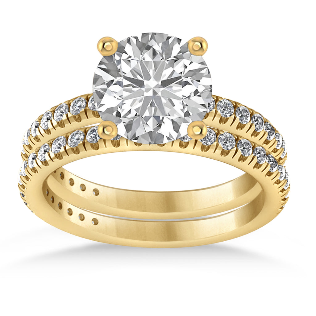 Lab Diamond Round-Set Semi-Eternity Bridal Set 14k Yellow Gold (2.62ct)