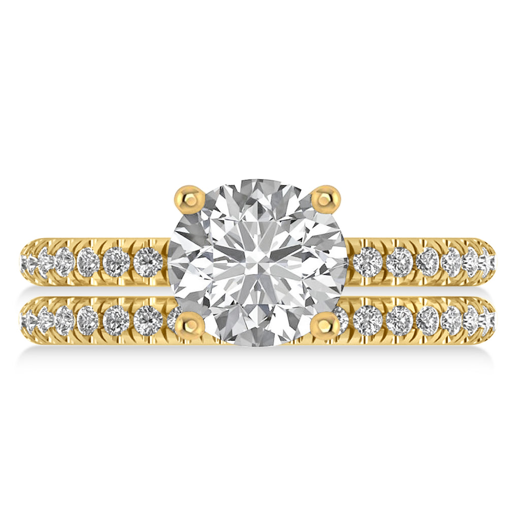 Lab Diamond Round-Set Semi-Eternity Bridal Set 14k Yellow Gold (2.62ct)