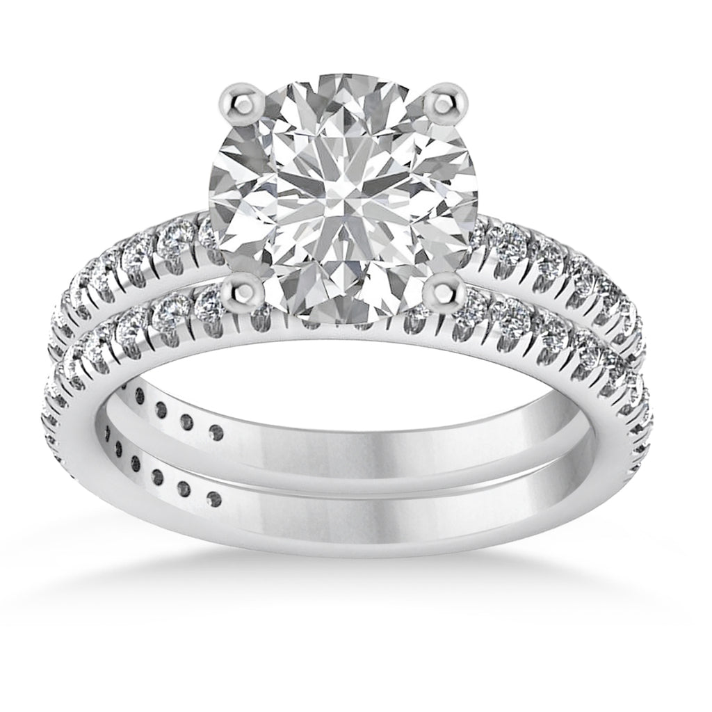 Lab Diamond Round-Set Semi-Eternity Bridal Set Palladium (2.62ct)
