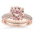 Morganite & Diamond Round-Set Semi-Eternity Bridal Set 18k Rose Gold (2.37ct)