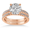 Moissanite & Diamond Round-Set Semi-Eternity Bridal Set 14k Rose Gold (2.22ct)